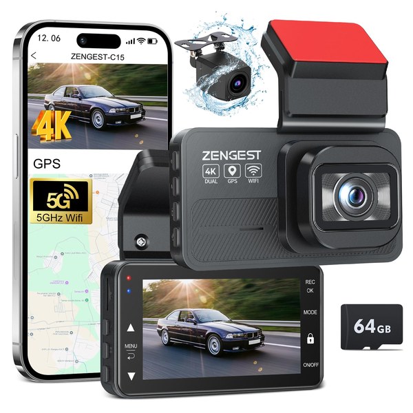 4K Dash Cam Front + Rear