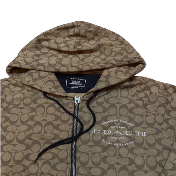 Coach Signature Zip-Up Hoodie