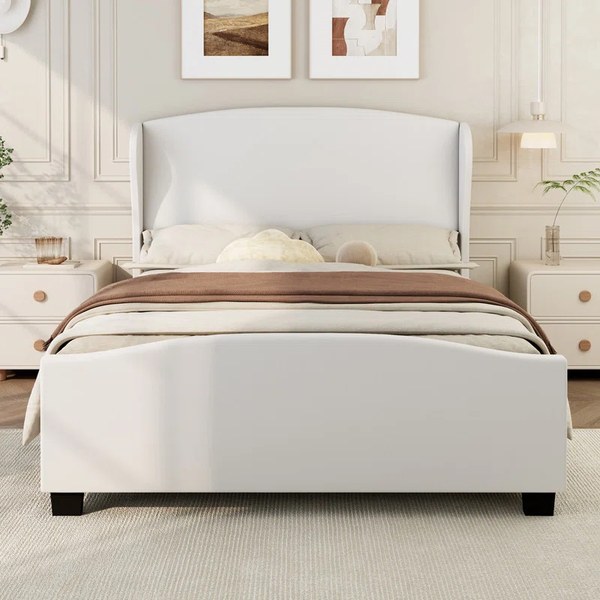 King Size Platform Bed Frame with Headboard
