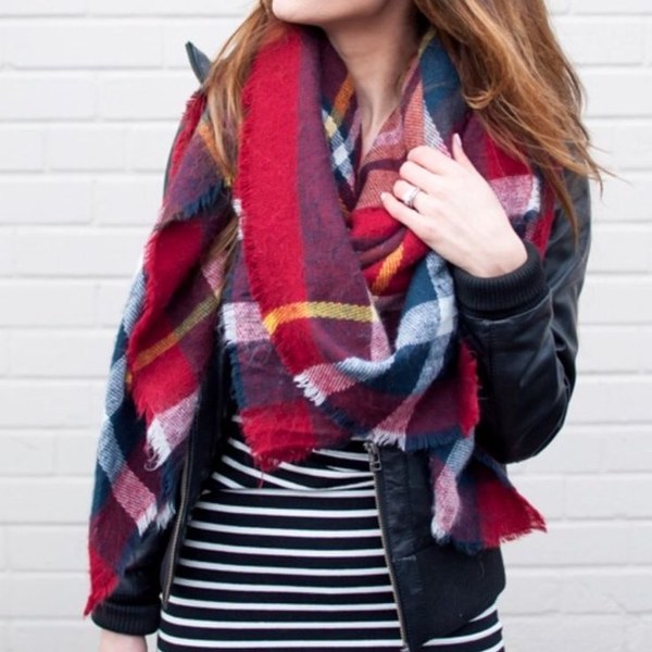 Classic Plaid Blanket Scarf